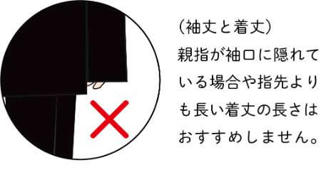 着丈の裾と指先のイメージ写真×